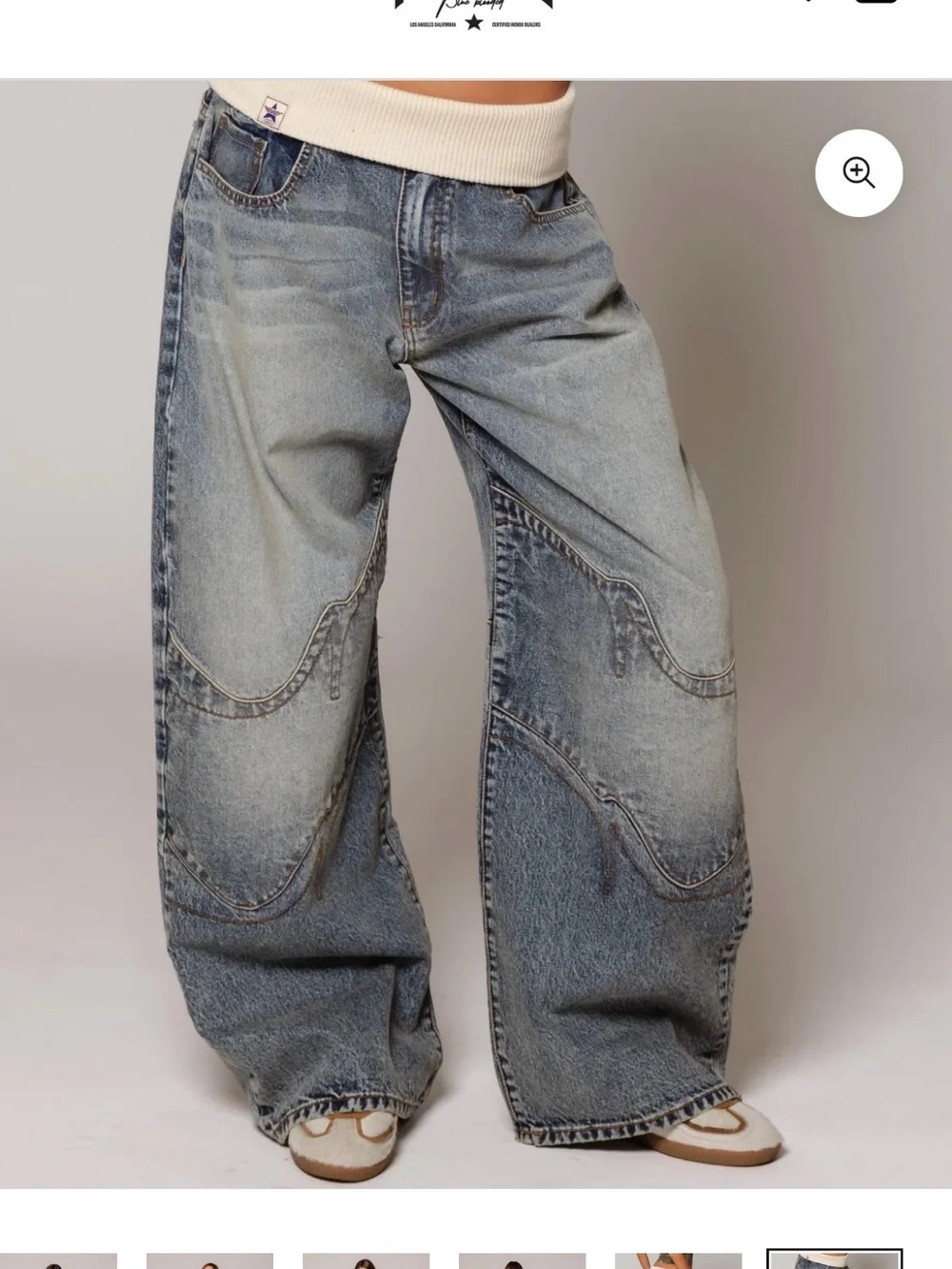 REVICE Light Blue Wide-Leg Flare Jeans